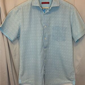 Saks Fifth Avenue Light Blue Patterned Casual Shirt